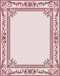 Ornate Floral Vine Border Rug