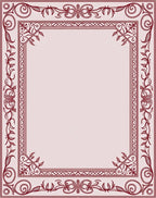 Ornate Floral Vine Border Rug