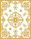 Ornate Floral Patterned Light Rug
