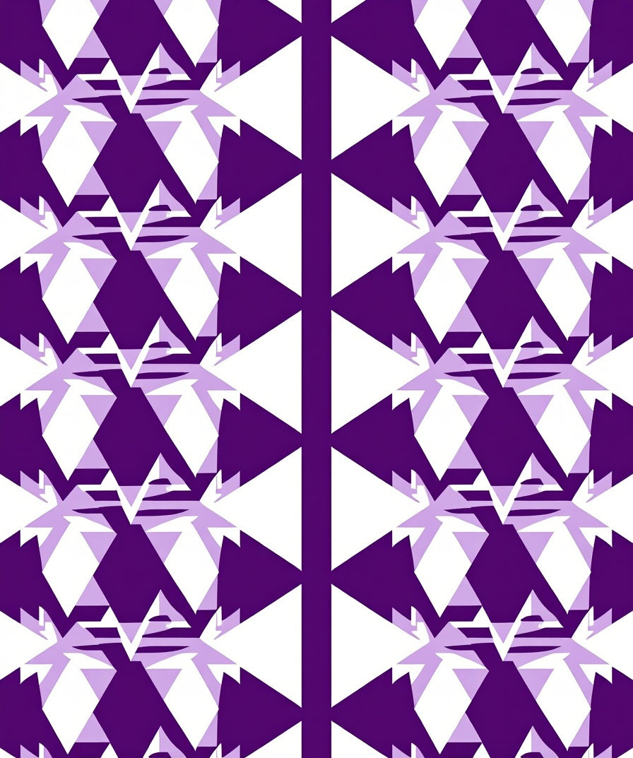 Purple White Geometric Triangle Pattern Rug