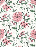 Sweet Pink Floral Botanical Motif Rug