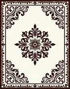 Classic Floral Medallion Border Design Rug