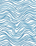 Abstract Blue Wavy Pattern Rug