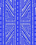 Abstract Geometric Blue White Design Rug