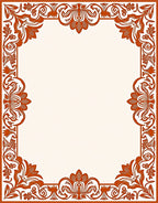 Elegant Floral Scrollwork Border Design Rug