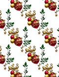 Red Gold Bauble Vine Ornament Rug