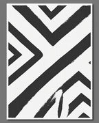 Bold Black White Geometric Brushstroke Rug
