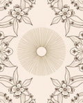 Floral Sunburst Delicate Outline Design Rug
