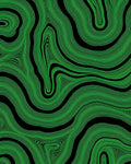 Striking Green Black Contour Rug
