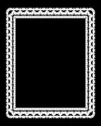 White Geometric Edged Frame Rug