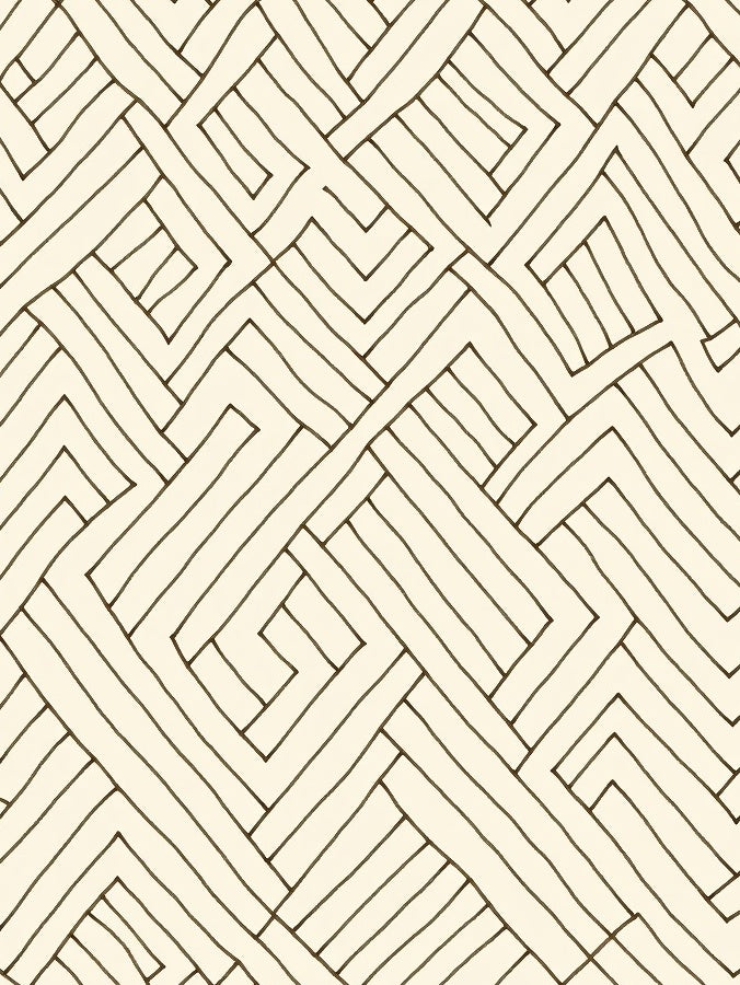Hand Drawn Interlocking Geometric Pattern Rug