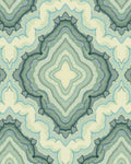 Green Teal Layered Abstract Pattern Rug