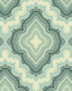Green Teal Layered Abstract Pattern Rug