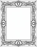 Art Nouveau Floral Swirl Frame Design Rug