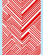 Bold Red White Geometric Stripes Rug