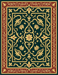 Ornate Floral Scrollwork Pattern Rug