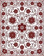 Ornate Floral Scroll Pattern Design Rug