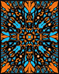Bold Orange Blue Abstract Pattern Rug