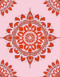 Red Mandala Burst Pattern Rug