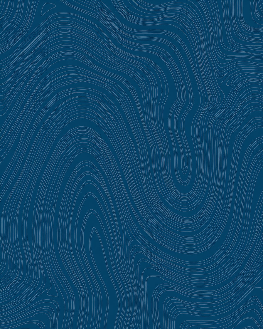 Deep Blue Contour Lines Pattern Rug