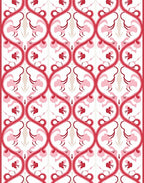 Red And Pink Floral Vine Pattern Rug