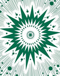 Concentric Starburst with Dot Accents Rug