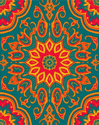 Bold Floral Mandala Inspired Pattern Rug