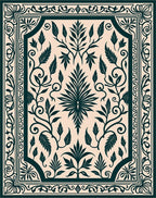 Classic Floral Swirl Silhouette Pattern Rug