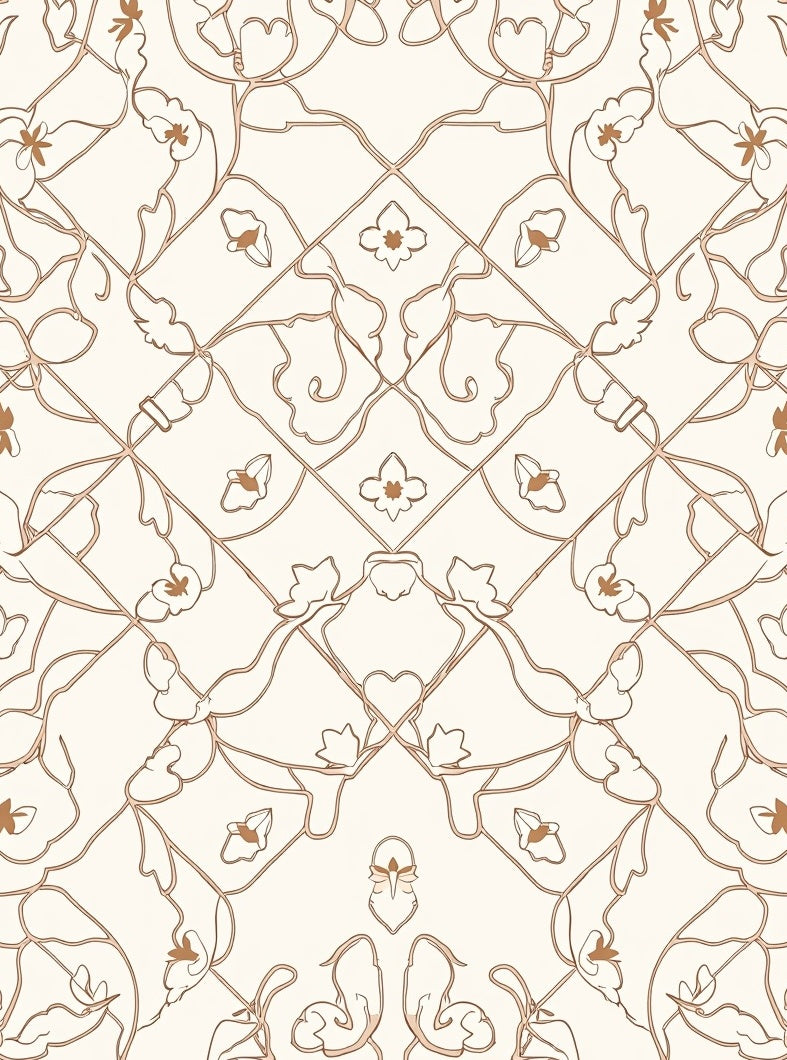Elegant Floral Diamond Pattern Rug