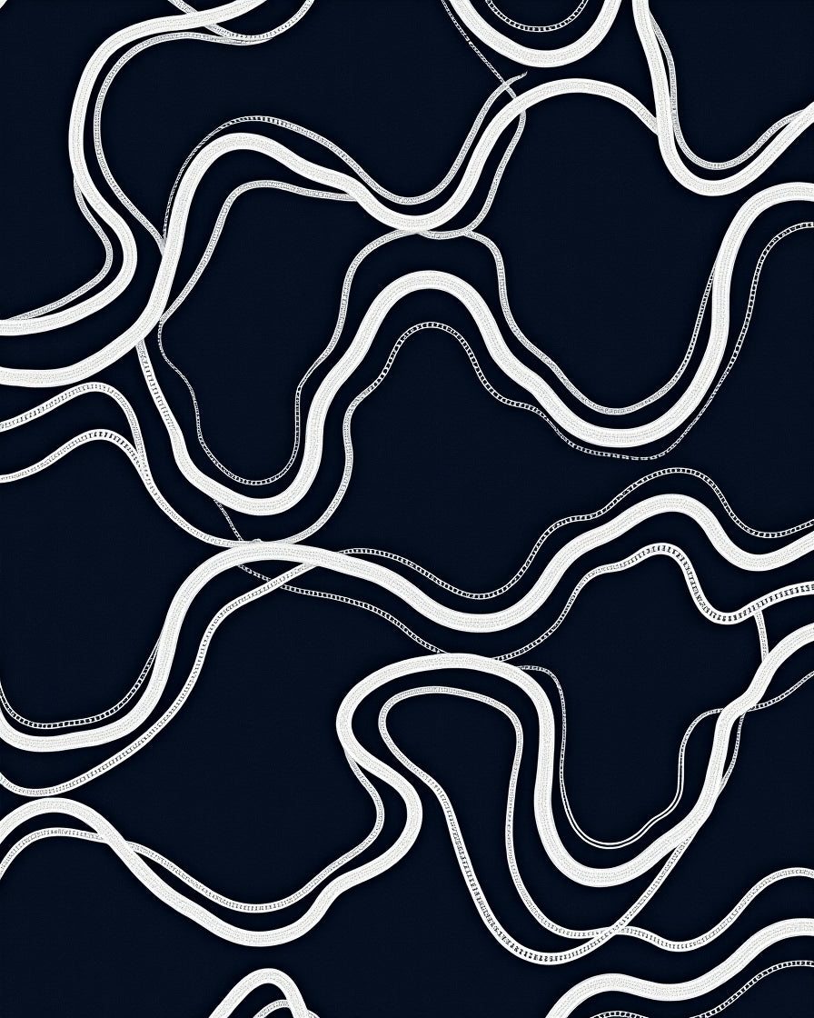 Classic Chain Link Swirl Pattern Rug