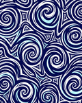 Deep Blue Swirls Abstract Pattern Rug
