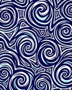 Deep Blue Swirls Abstract Pattern Rug