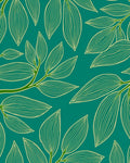 Teal Leaf Vine Pattern Rug