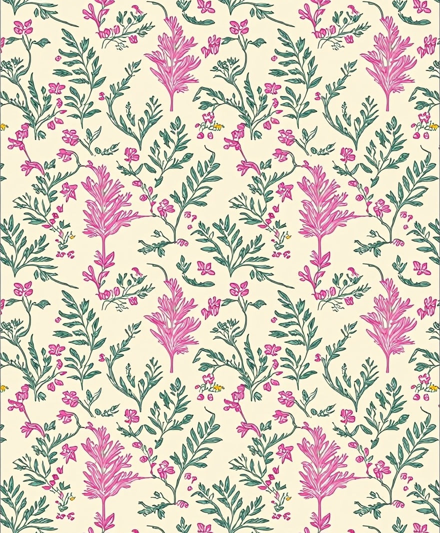 Shabby Chic Floral Vine Print Rug