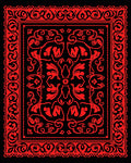 Bold Red Floral Inspired Square Rug