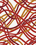 Intertwined Red Gold Abstract Design Rug