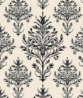 Damask Floral Vines Pattern Rug