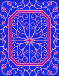 Ornate Floral Vine Medallion Design Rug