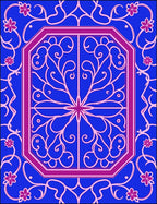 Ornate Floral Vine Medallion Design Rug