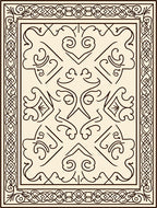 Classic Intricate Scrollwork Border Design Rug