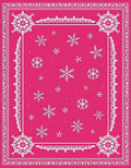 Hot Pink Snowflake Border Accents Rug