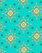 Starburst Star Pattern With Accents Rug