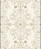 Ornate Gold Swirl Pattern Rug