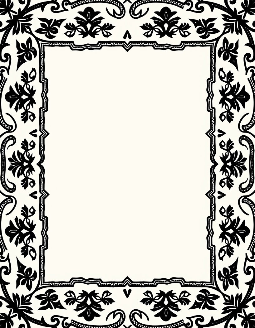 Classic Floral Scrolls Border Design Rug