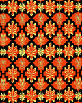 Bold Orange Yellow Floral Pattern Rug