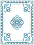 Ornate Blue Floral Geometric Rug