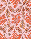Terracotta Leaf Pattern Design Rug