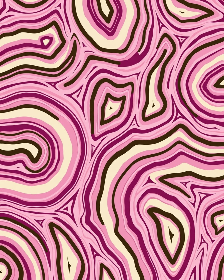 Pink Swirl Agate Pattern Rug