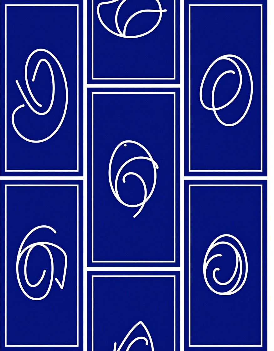 Abstract Swirl Blue White Pattern Rug