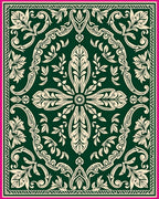Ornate Floral Symmetry Pattern Rug